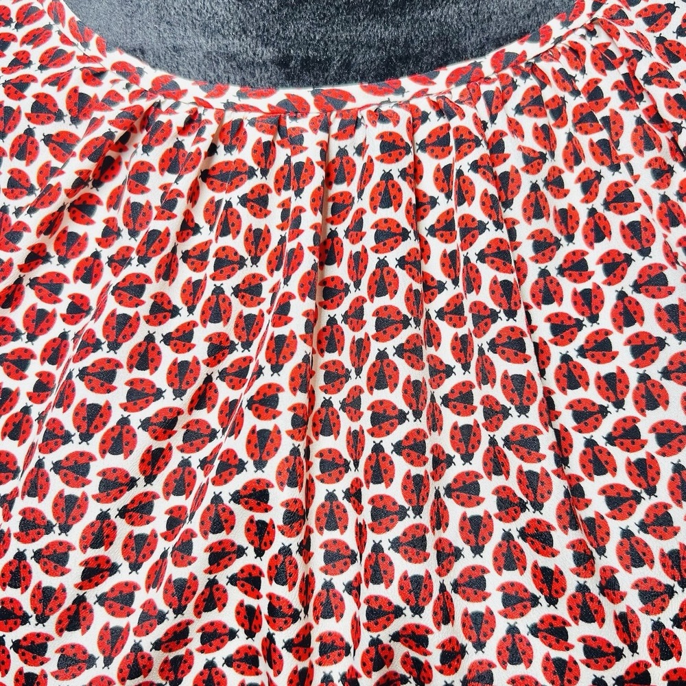 Carolina Herrera New York Ladybug Print Long Sleeve Belted Dress Sz 12 $2690 NWT - Picture 5 of 15